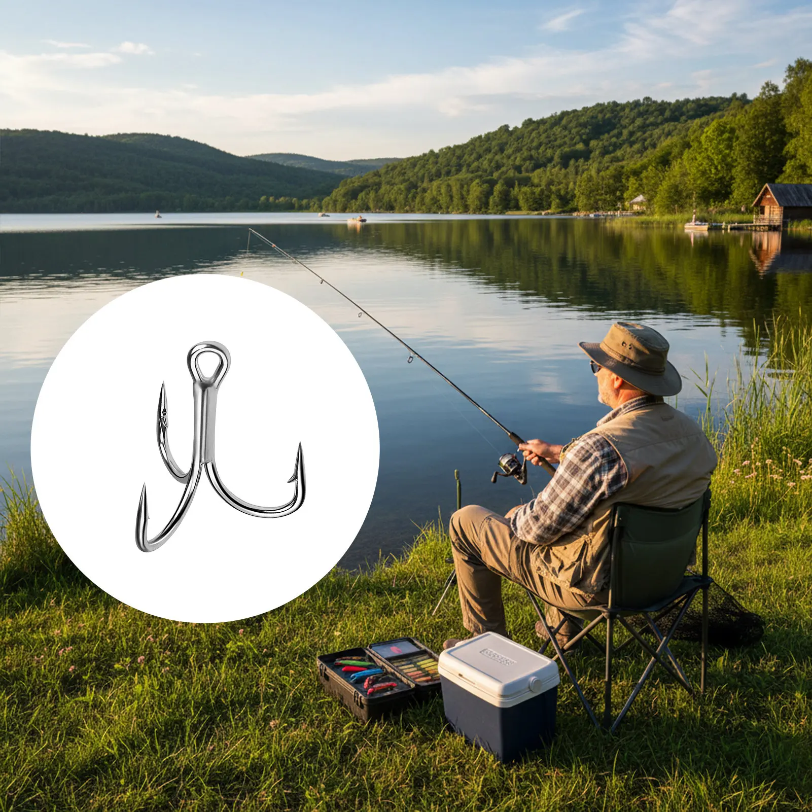 Anzuelos triples reforzados para pesca
