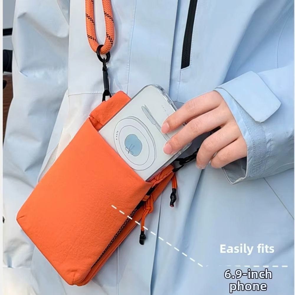 Bolsa cruzada impermeable de nylon ligera para móvil