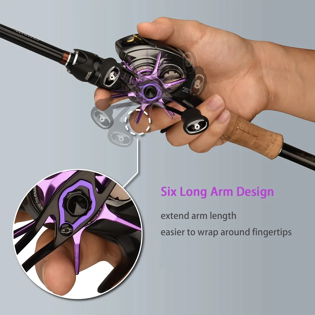 GOMEXUS Arrastre Estrella Aluminio 65mm para Carrete Baitcasting - imagen 2