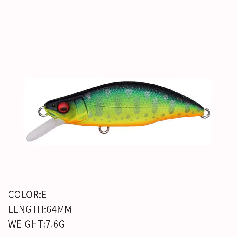 Señuelo Wobbler japonés 64mm 7.6g – Hundido para lubina, perca y trucha - imagen 2