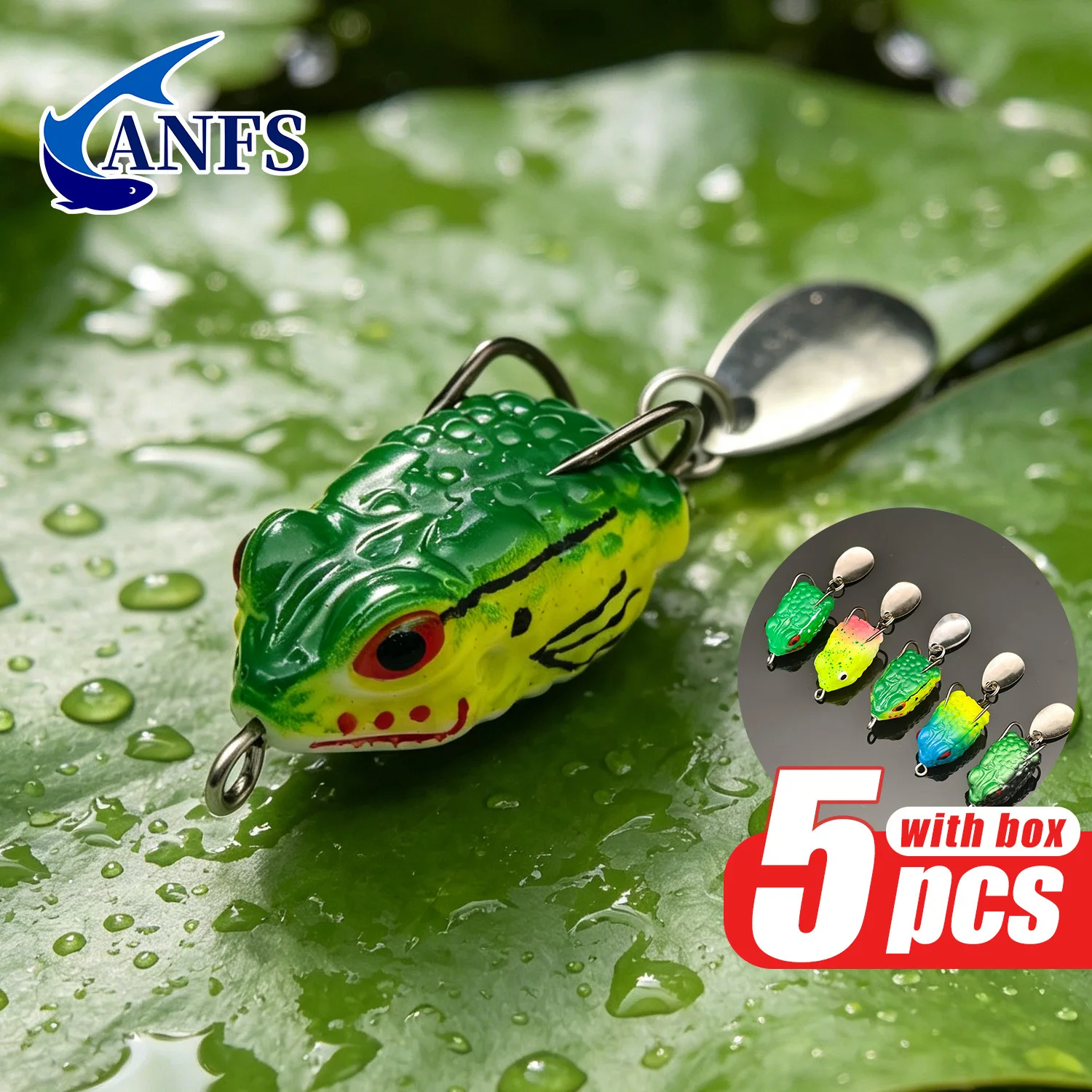 ANFS señuelo rana de superficie con vinilo para agua dulce y salada - imagen 4