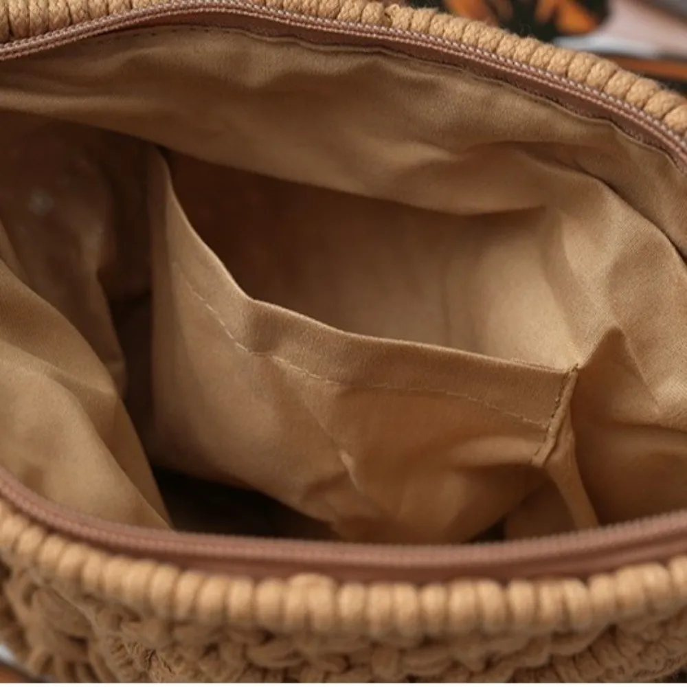 Bolso bandolera retro rectangular con borlas para pesca al aire libre
