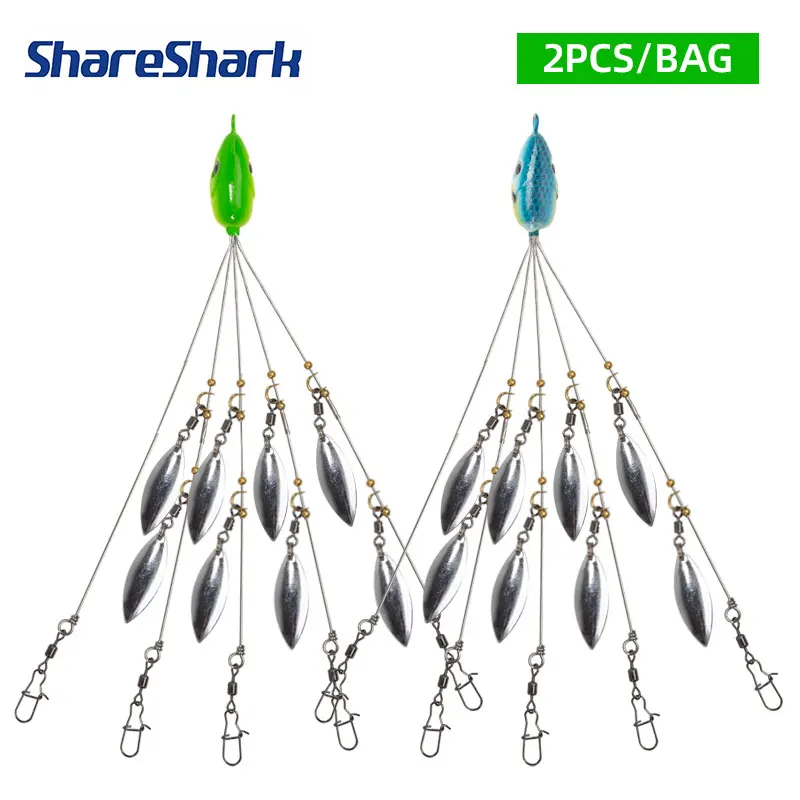 ShareShark Alabama Rig con enganches giratorios inox para mar