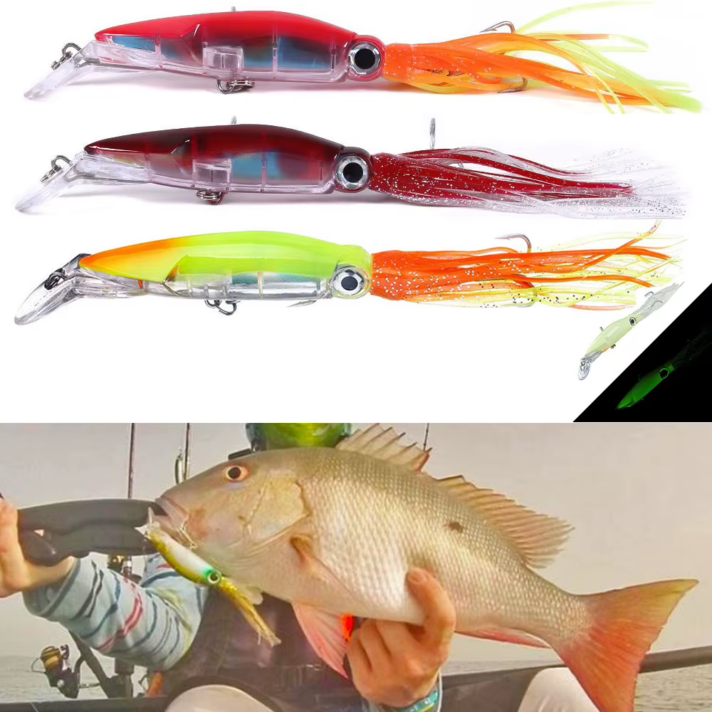 Jig de Pulpo Fluorescente para Aguas Profundas con Línea Anti-mordedura - imagen 3