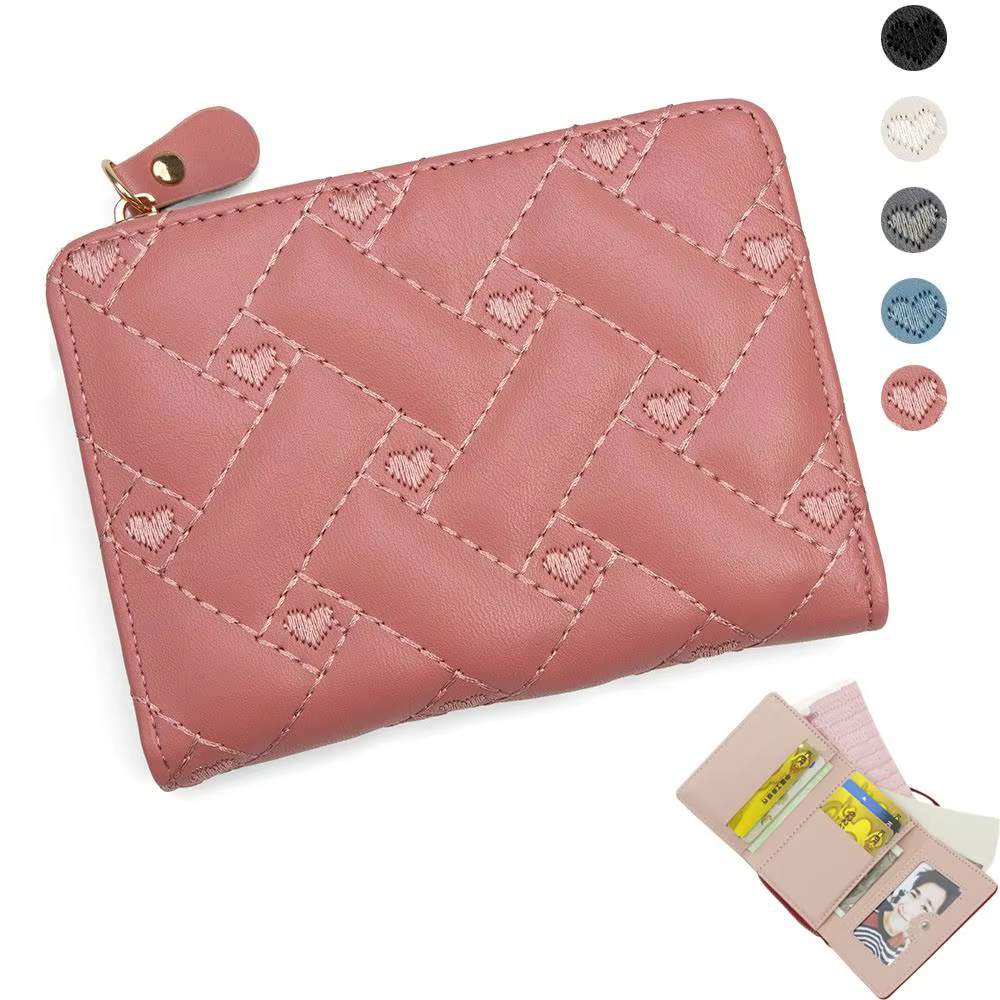 Monedero Corto para Mujer con Bordado y Cremallera – Capacidad Gran Diseño - imagen 3