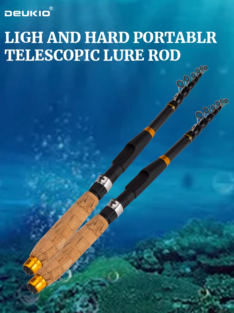Caña telescópica DEUKIO de carbono y mango de corcho