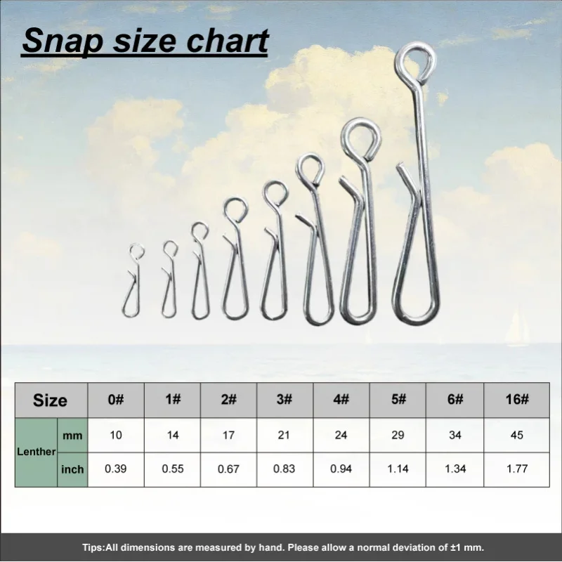 Clips pesca inox para señuelos y crankbaits, agua salada que se hunde