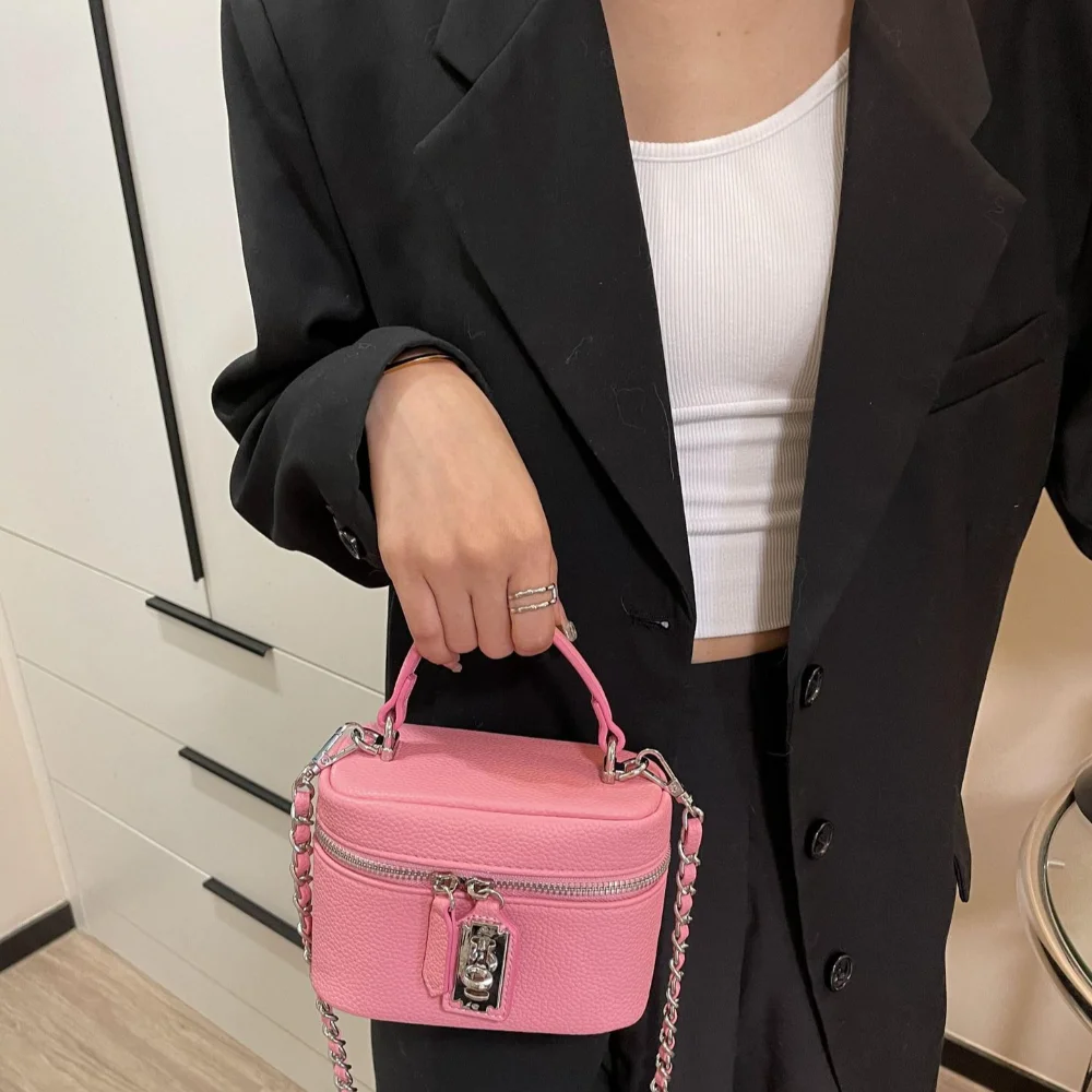 Bolso bandolera mujer de PU con cadena y hebilla para móvil - imagen 2