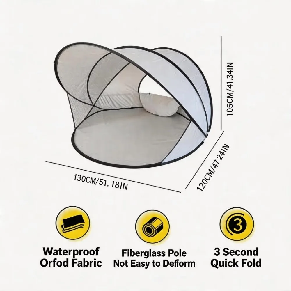 Carpa de playa portátil impermeable plegable con protección solar - imagen 3