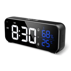 Despertador LED ORIA – Reloj Digital con Espejo y Brillo Ajustable