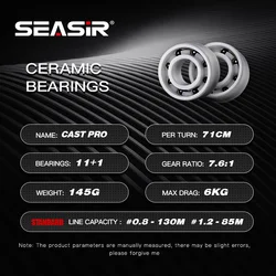 Carrete Baitcasting Seasir P-Series Cast Pro – Ultraligero BFS