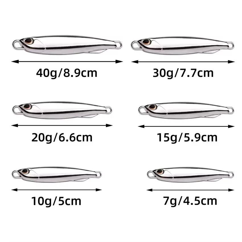 Jigs Metálicos para Pesca en Costa – Acabado Plata - imagen 4