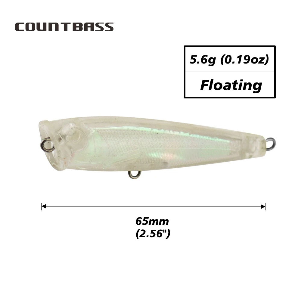 Countbass Señuelo topwater popper blanco flotante eficaz resistente - imagen 2