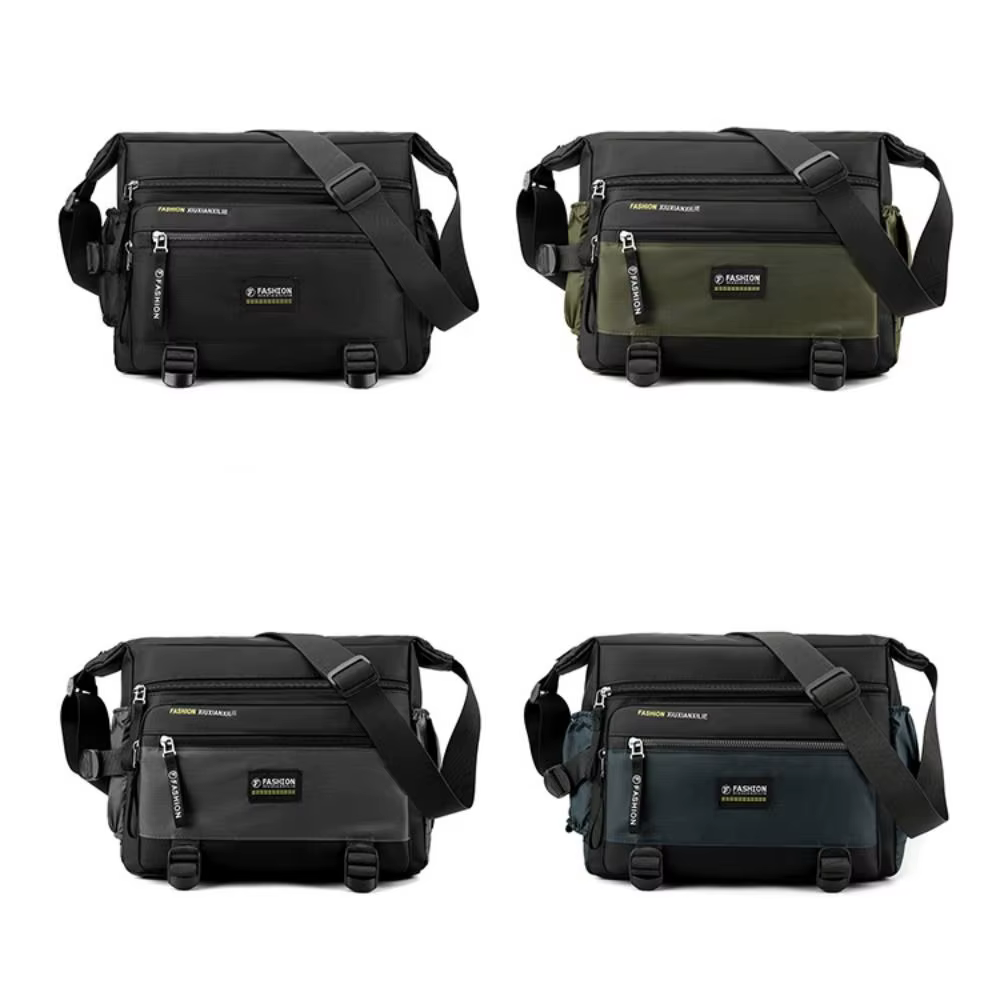Bolso Bandolera Nylon Cuadrada Gran Capacidad con Cremallera – Unisex - imagen 4