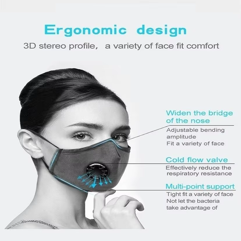 Mascarilla antipolvo PM2.5 con válvula de respiración para adultos - imagen 2
