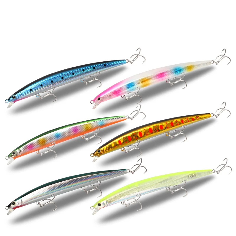 LETOYO Jerkbait minnow flotante para lubina, largo alcance - imagen 4