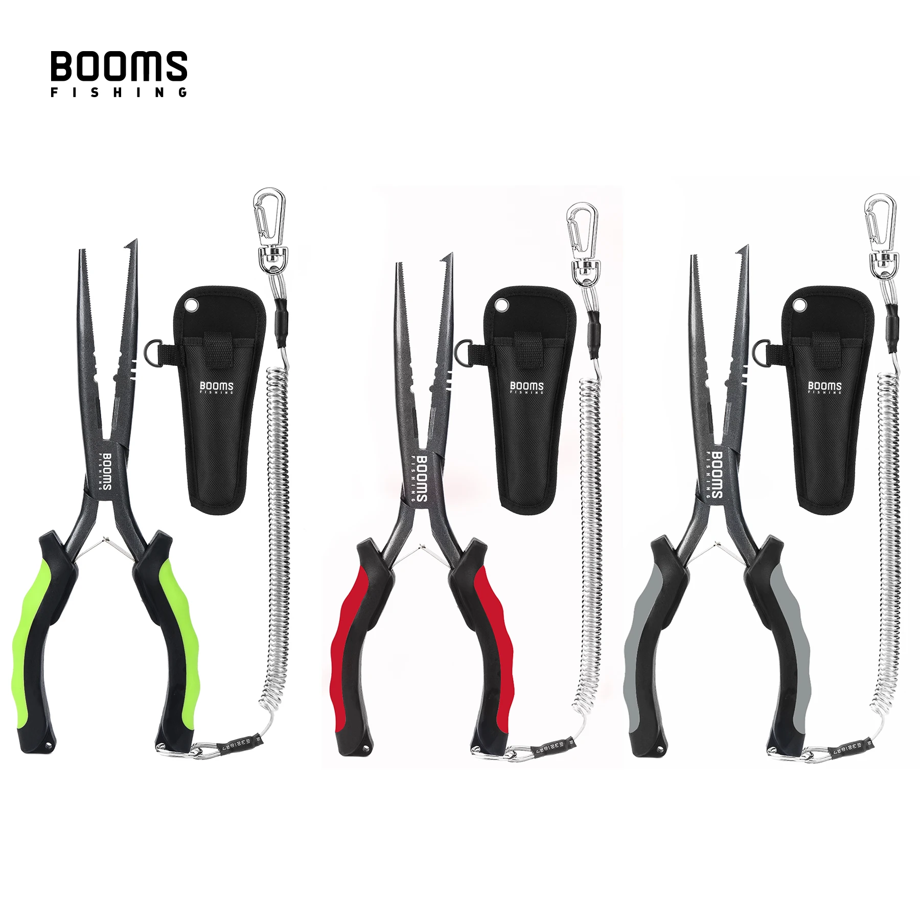 Alicates Booms Fishing F03 en mano mostrando punta de aguja