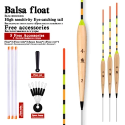 Flotadores de Balsa, tubos y bolsa de anzuelos – Pesca río y lago