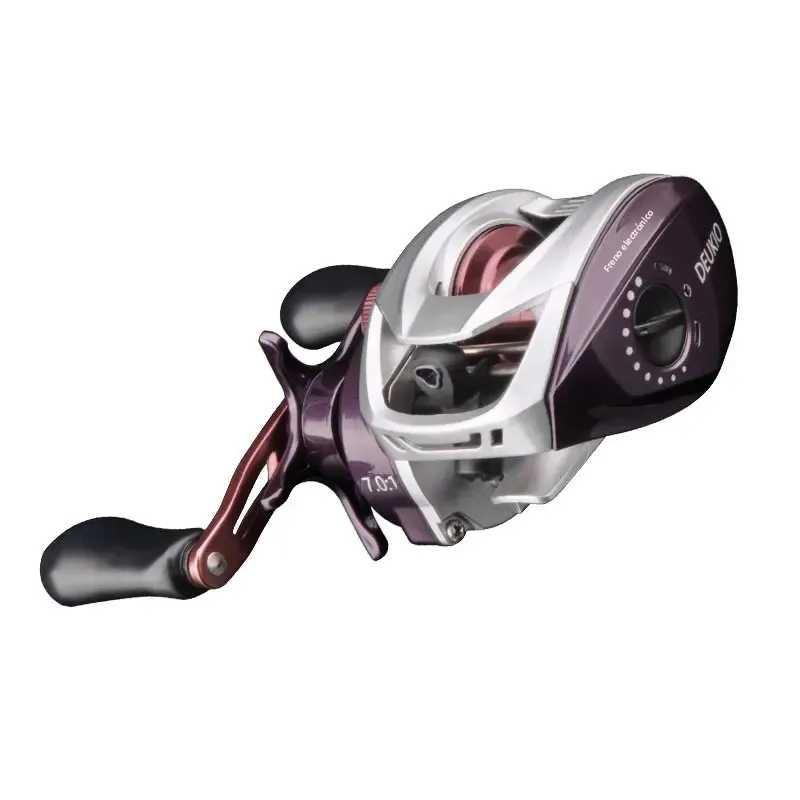 Carrete Baitcasting DEUKIO Purple DC con arrastre control digital - imagen 2
