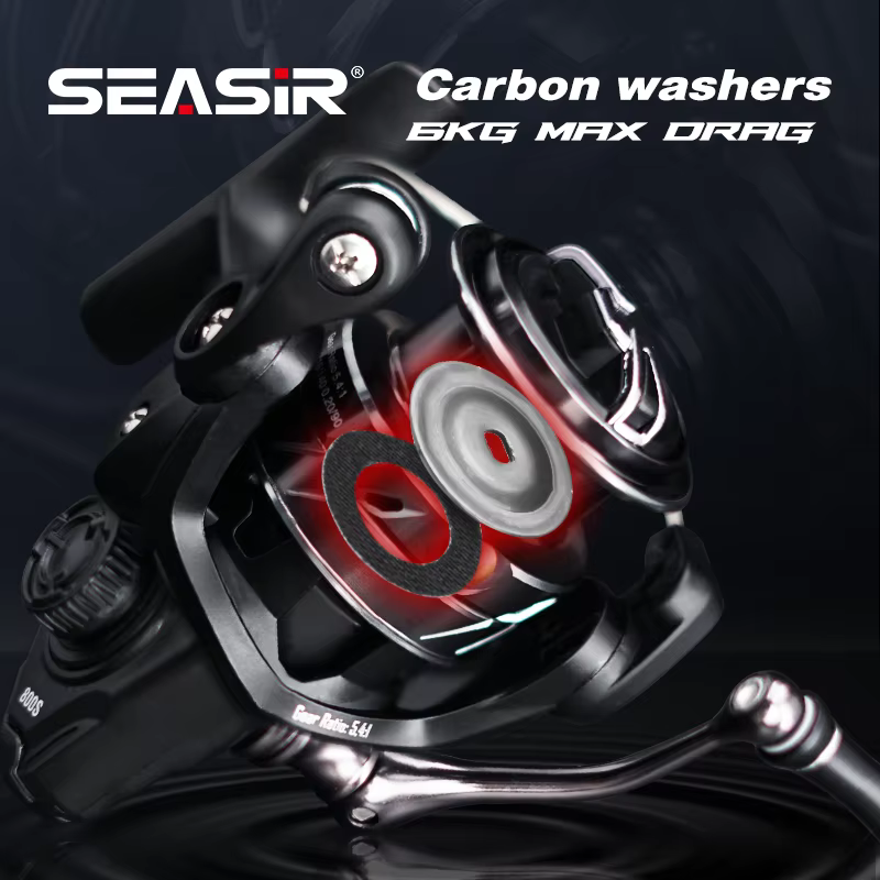 SEASIR Carrete giratorio carbono ultraligero 139g – Arrastre 6kg - imagen 4