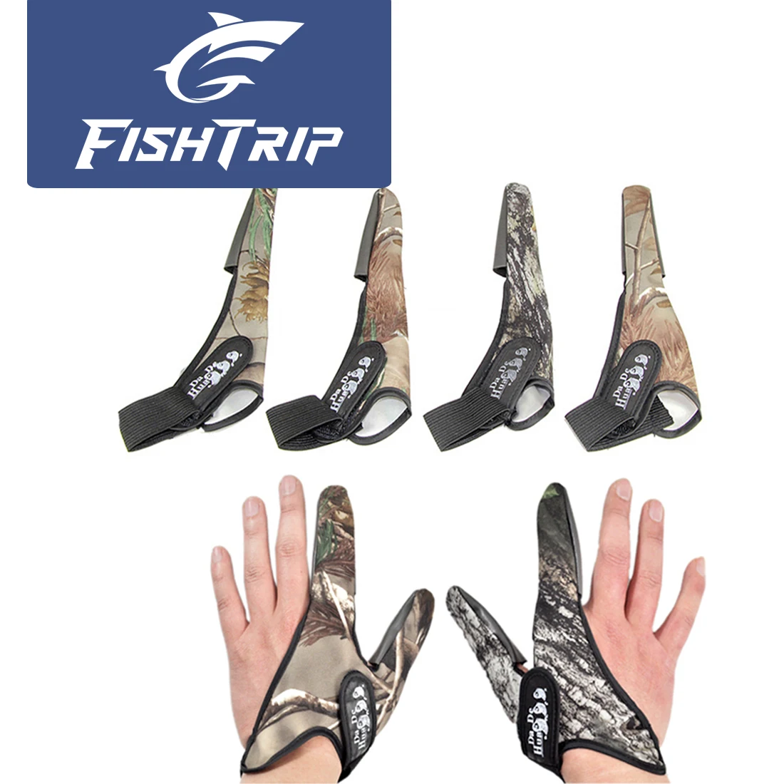 Guantes de pesca FishTrip con doble protector para los dedos