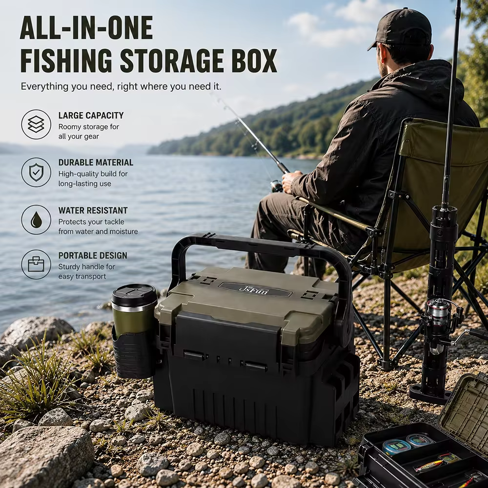 Caja de pesca estanca y resistente a golpes con asa - imagen 5