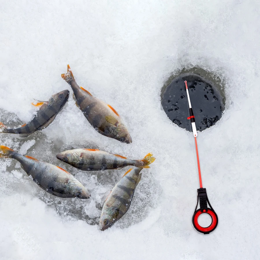 Caña de pesca en hielo portátil acción rápida de plástico - imagen 3
