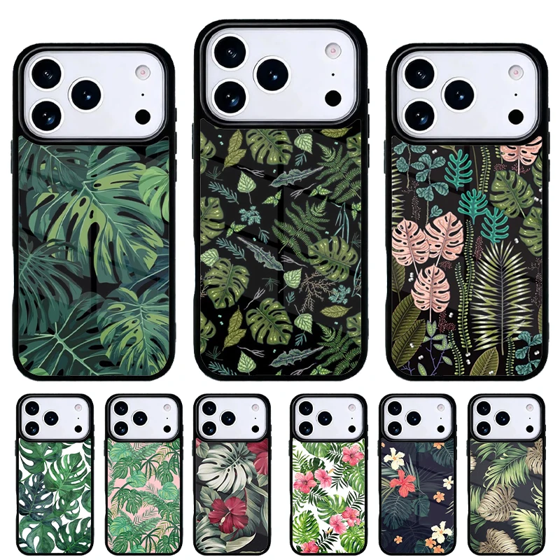 Funda iPhone Monstera – Diseño de Hojas Verdes Tropicales