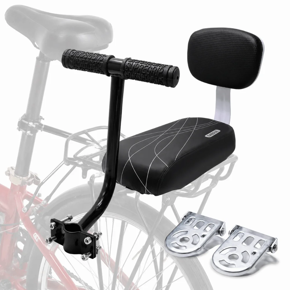 Asiento trasero bicicleta infantil negro con respaldo y reposabrazos - imagen 5