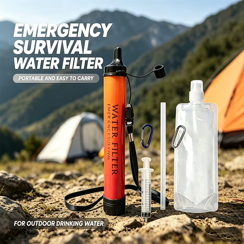 Pajita filtrante de agua portátil para senderismo y camping - imagen 4