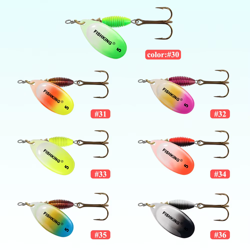 Fish King Cuchara de Lentejuelas – Anzuelos Triples Wobbler para Lubina y Trucha - imagen 4