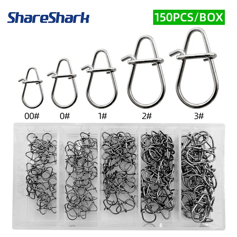 ShareShark Eslabones giratorios inox con anillas y cierres rápidos