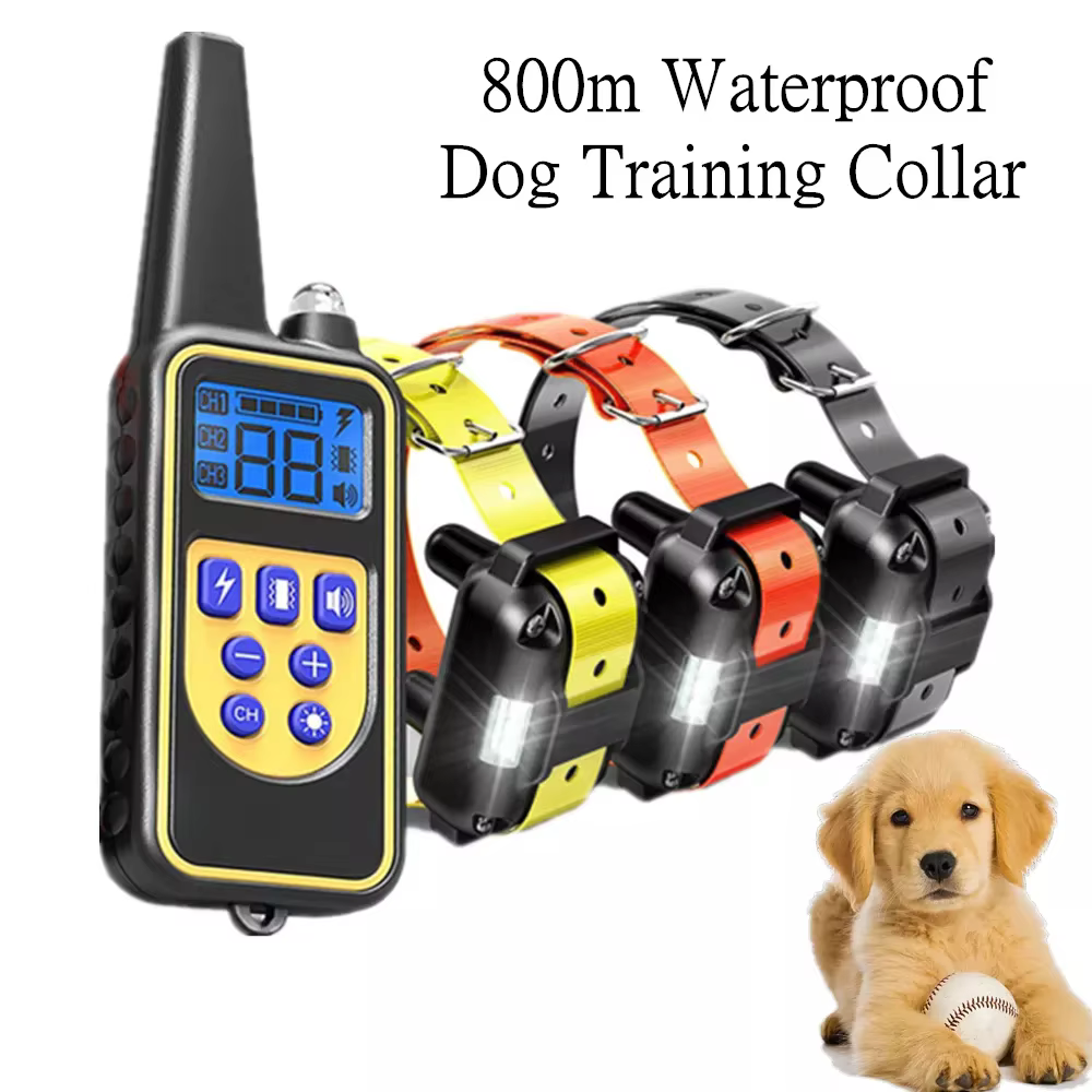 Collar entrenamiento perros remoto 800m – Resistente agua, vibración y choque - imagen 2