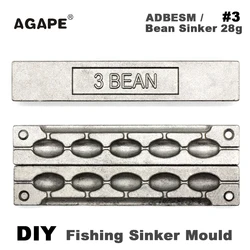 Agape molde de plomo tipo frijol para pesca de fundición
