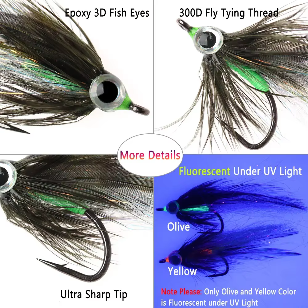 Bimoo 1 Epoxi 3D ojos de pez Señuelo minnow streamer para pesca - imagen 5