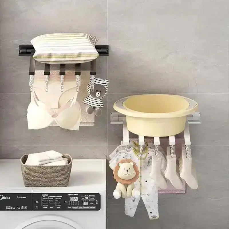 Tendedero plegable sin perforaciones – cuelga ropa y calcetines - imagen 5