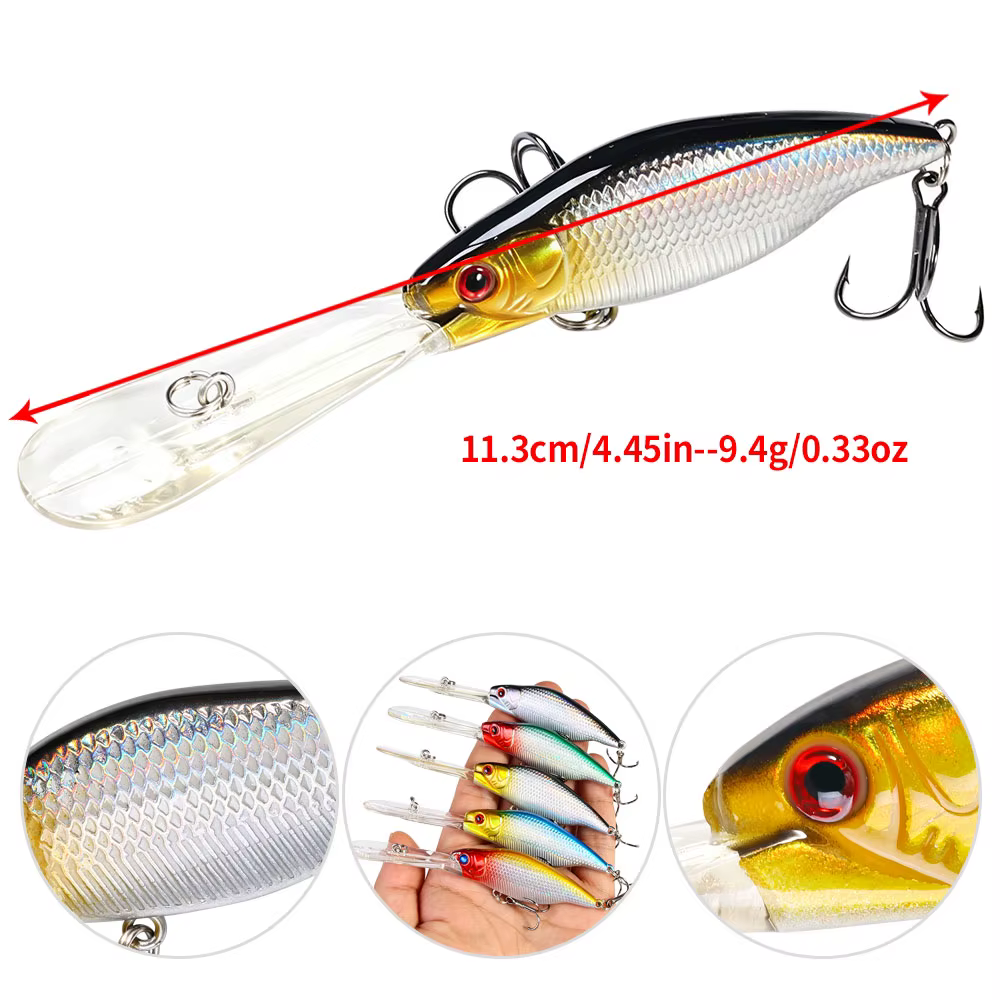 Señuelo minnow de labio largo para pesca de lubina y lucio