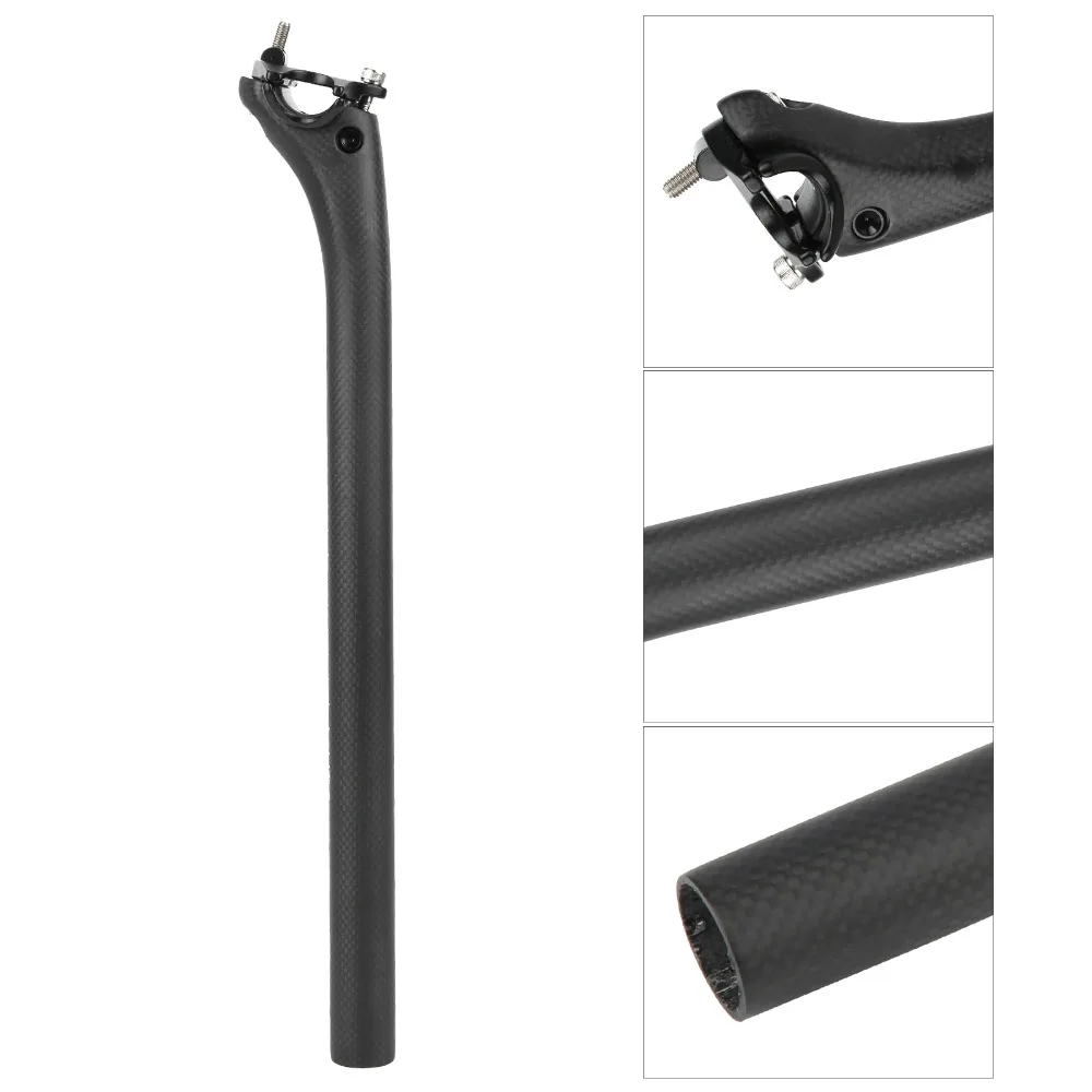 Tubo de asiento de fibra de carbono ligero negro mate para MTB - imagen 5