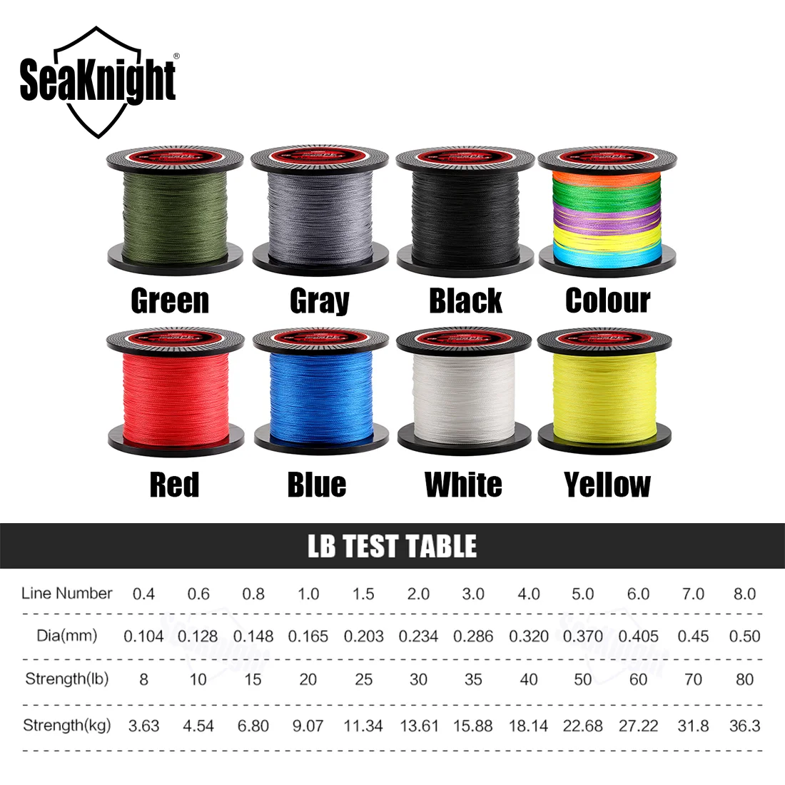 Seaknight TP PE Línea de Pesca Trenzada para Carpa y Mar - imagen 4