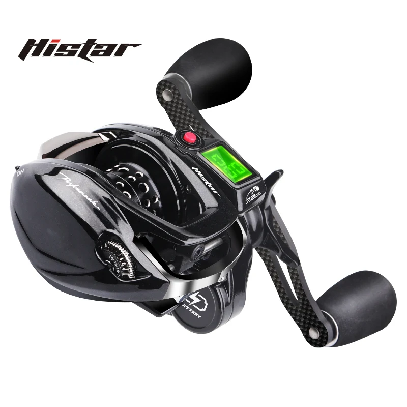 Carrete de pesca HISTAR LED con retroiluminación y frenado magnético