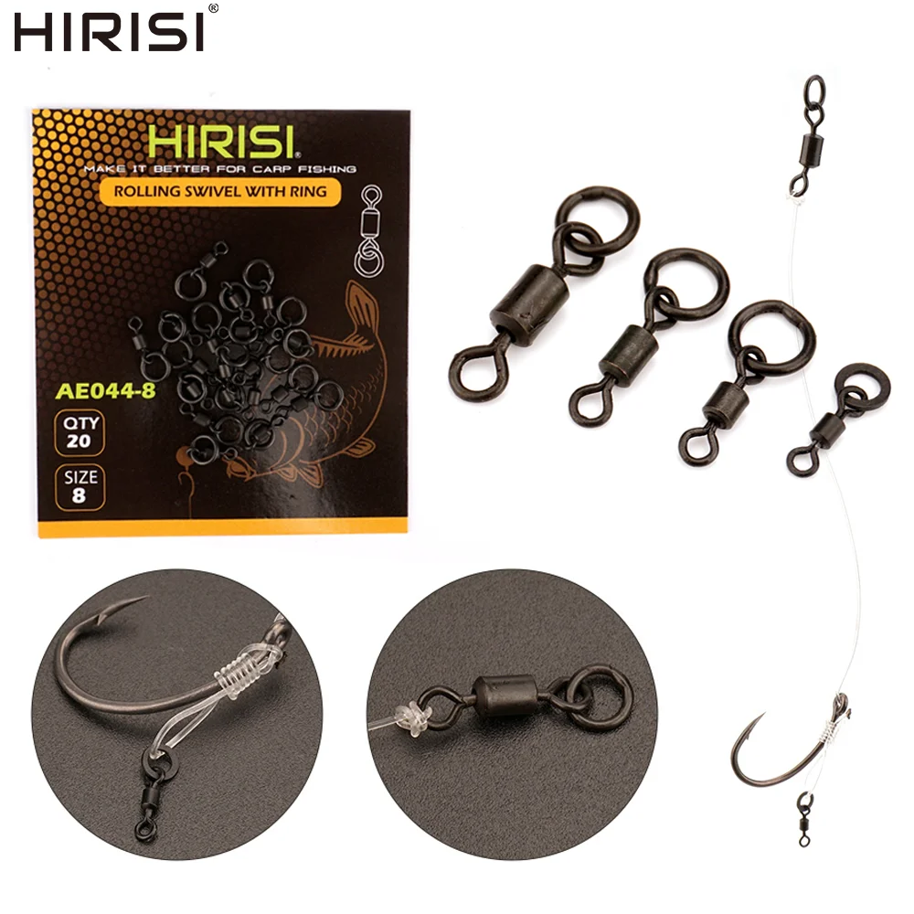 Giratorios de anilla sólida Hirisi AE044 para carpa con broche rápido