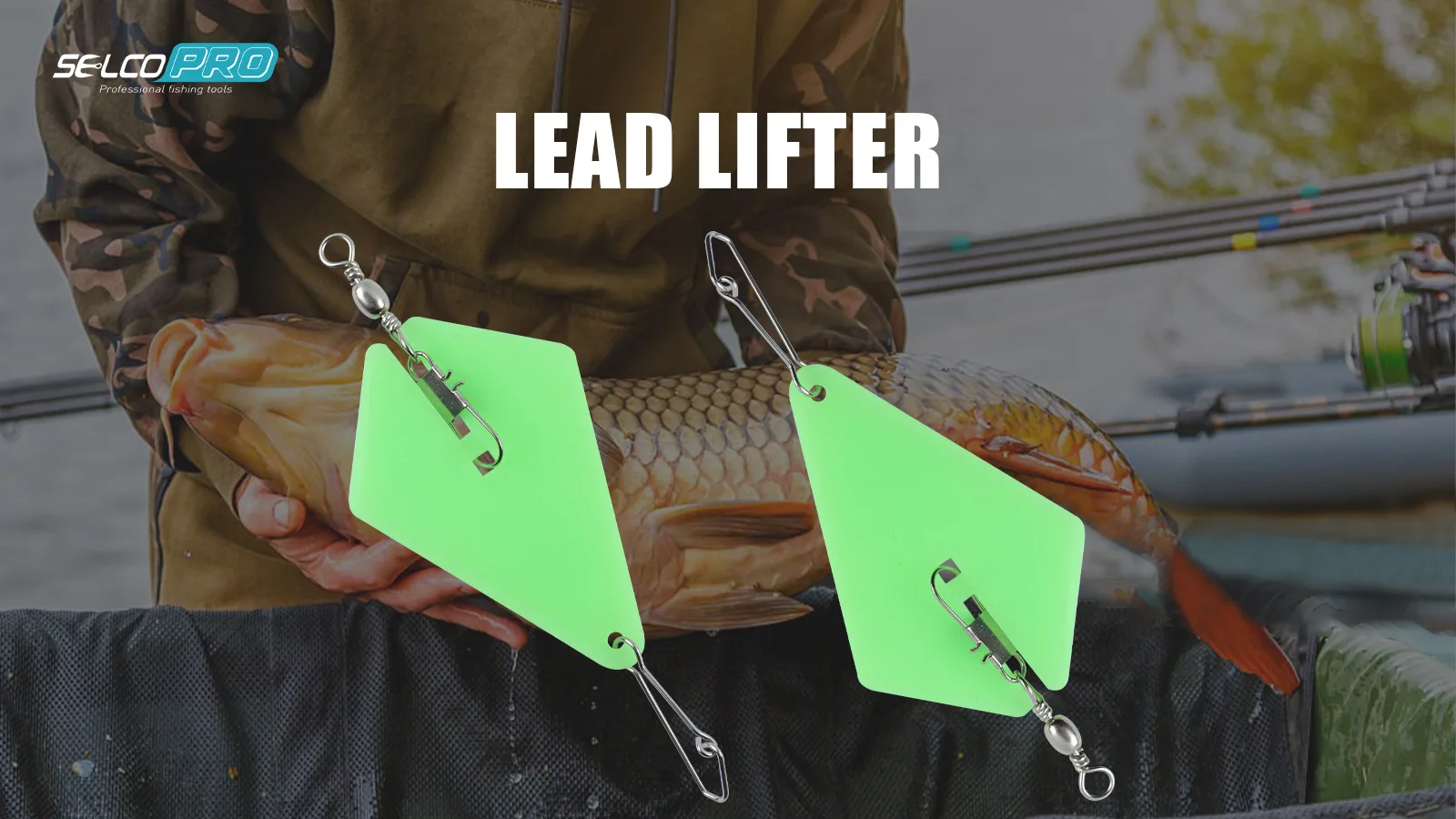 Juego de plomos de pesca luminiscentes de 5 unidades en color verde