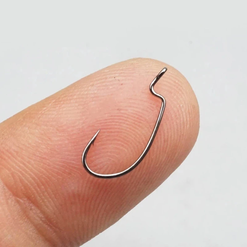 Anzuelo offset micro Texas rig wide gap para vinilo con gran agarre - imagen 2