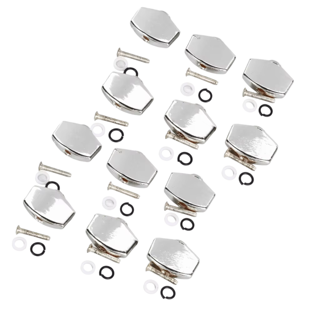 Clavijas universales plateadas para guitarra acústica - imagen 3