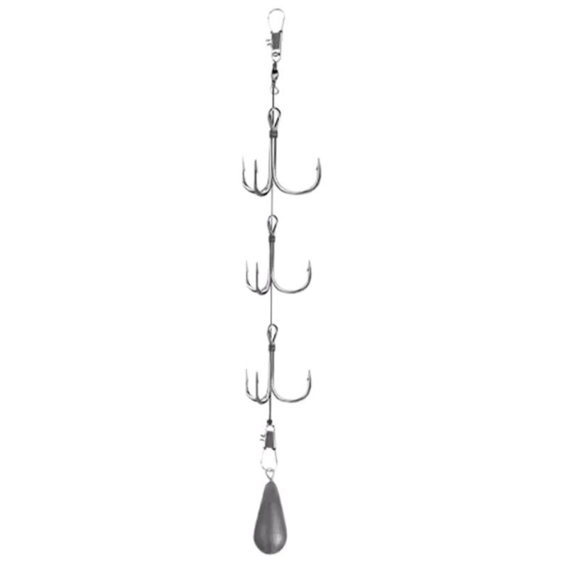 Anzuelos Jig Head triples de acero alto carbono con púas – mariposa