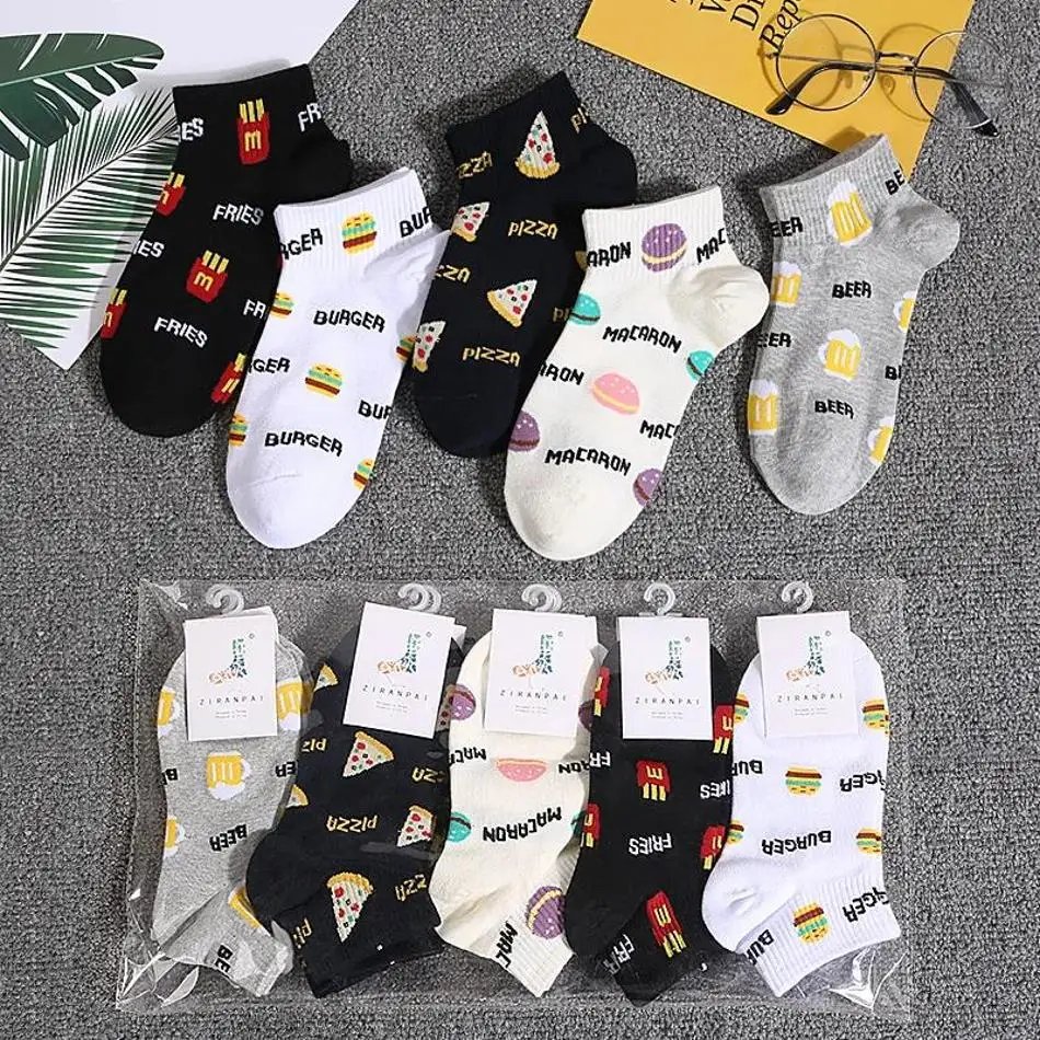 Calcetines Harajuku Mujer con Hamburguesas, Frutas y Dibujos Animados - imagen 4