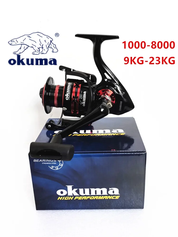 Carrete OKUMA en uso en entorno natural