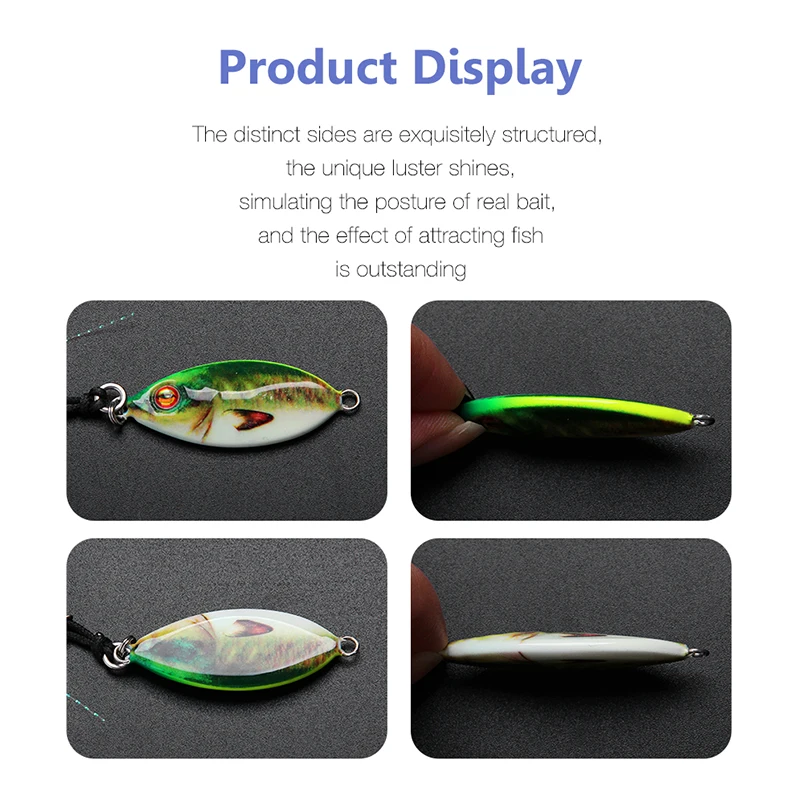 Plantilla jigging luminosa de metal con gancho – Cebo plomo 30‑80 g - imagen 3