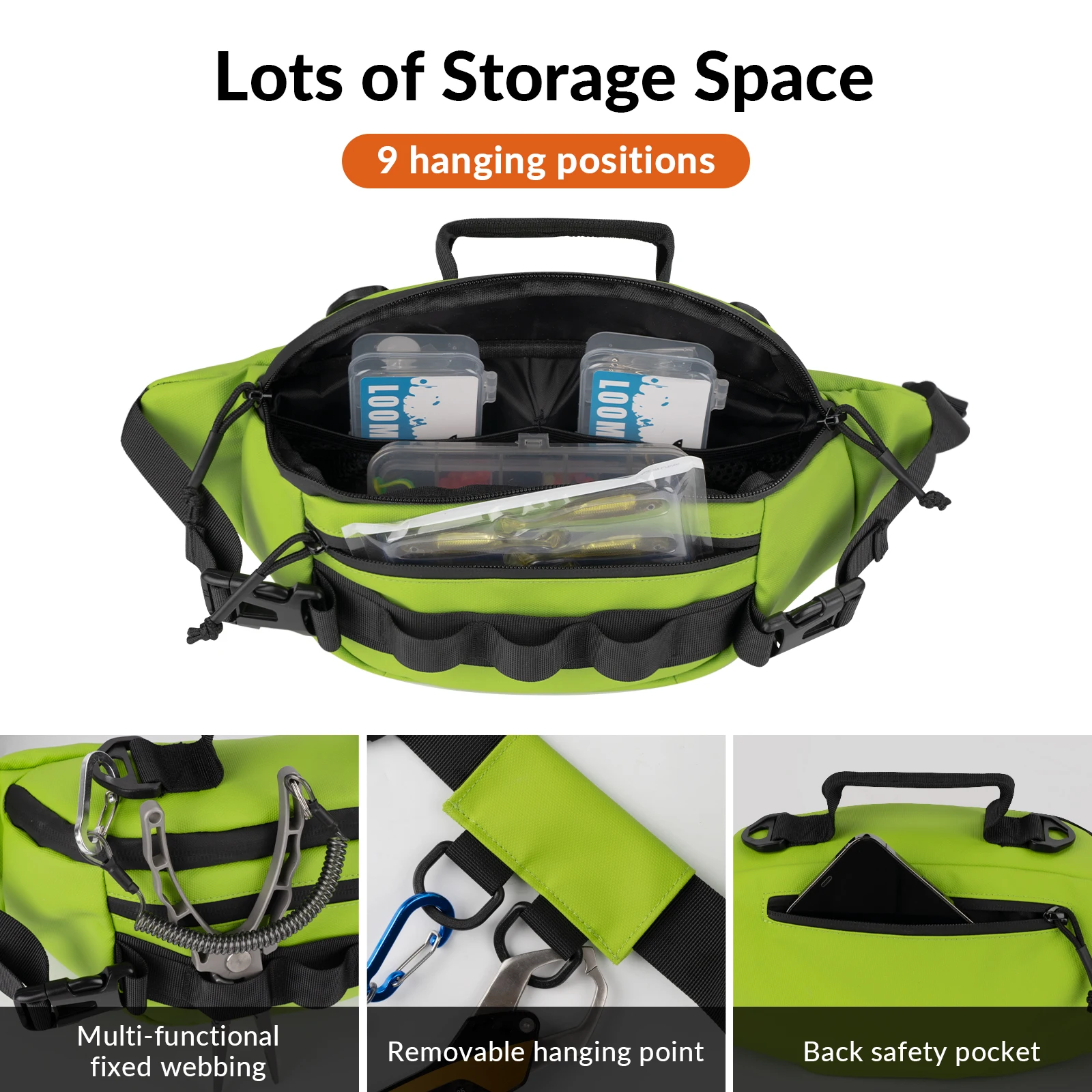 THKFISH Riñonera Pesca Impermeable Resistente Golpes Almacena Aparejos - imagen 3