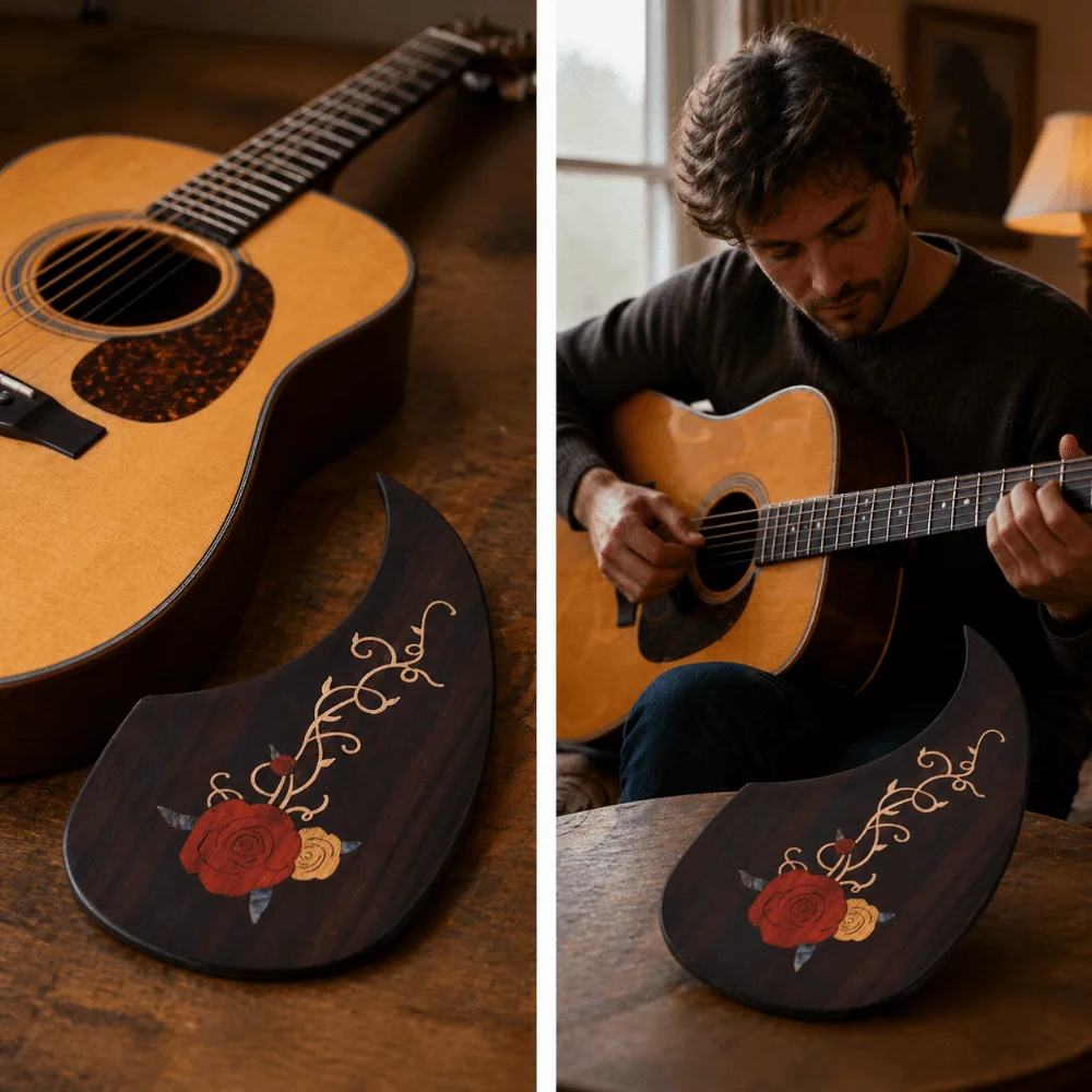 Aplicación estética en el cuerpo de la guitarra